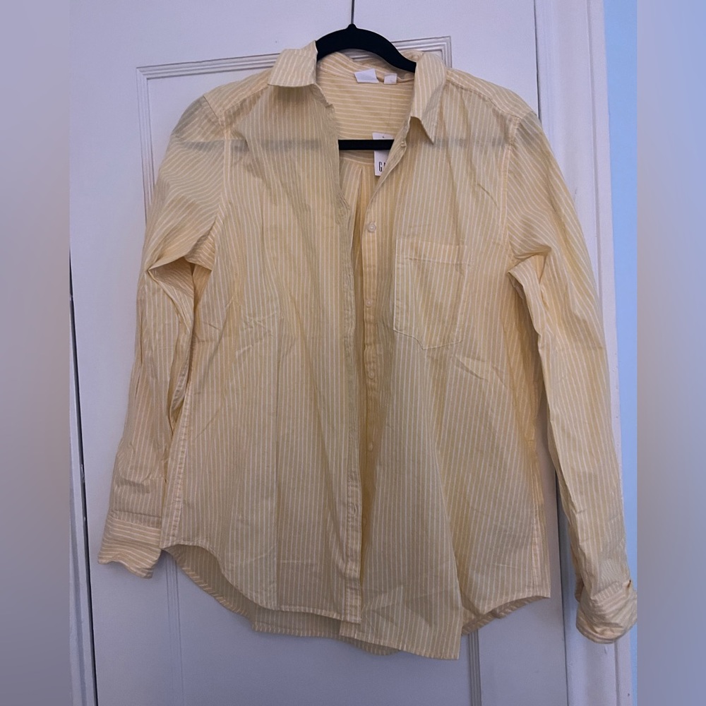 Yellow and White Striped Button Down